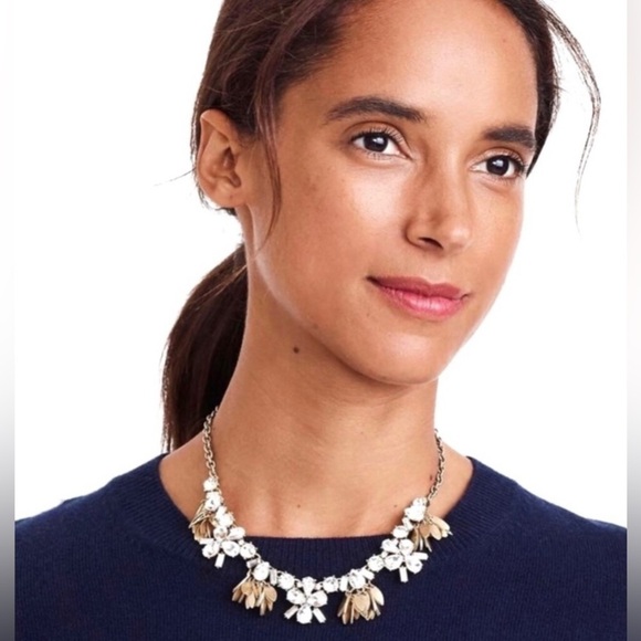 J. Crew Factory Crystal Bouquet Necklace - Picture 1 of 9
